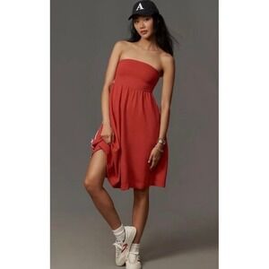 Daily Practice Anthropologie Strapless Side Bow Tube Dress Midi Medium 280577